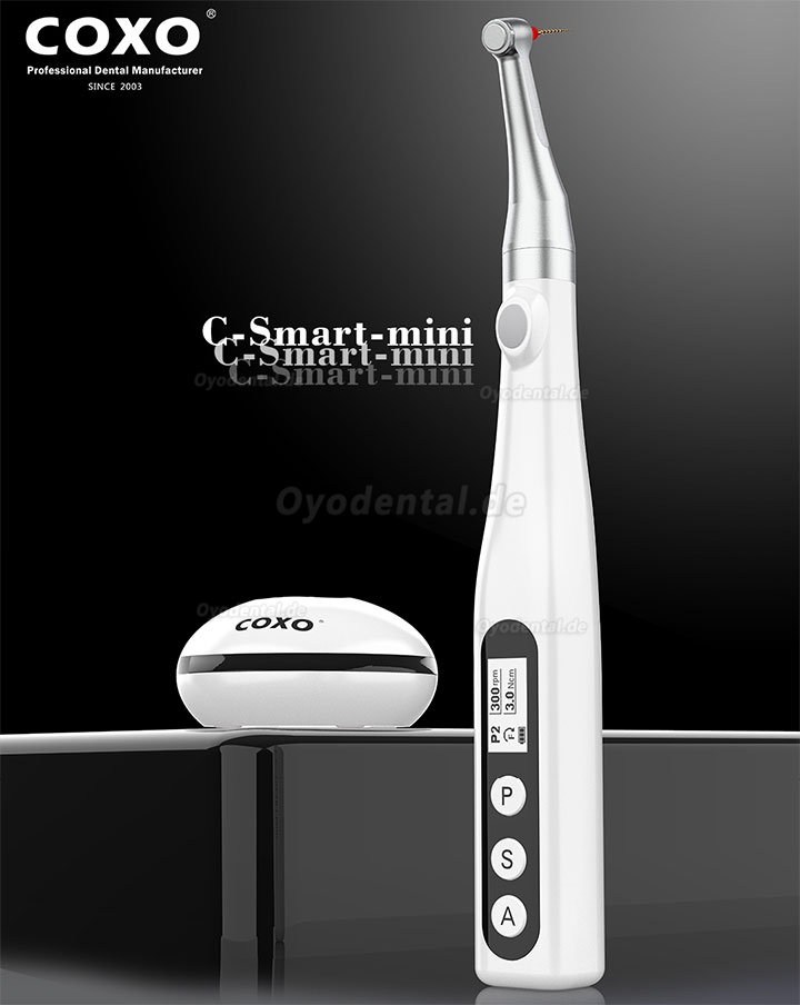 YUSENDENT COXO C-Smart-Mini Motor de Endodontie mit Apexlokalisator Kabellos Winkelstück 1:1 Drucktaste