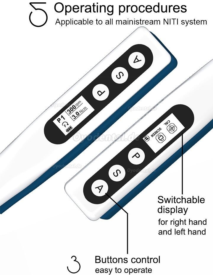 YUSENDENT COXO C-Smart-Mini Motor de Endodontie mit Apexlokalisator Kabellos Winkelstück 1:1 Drucktaste