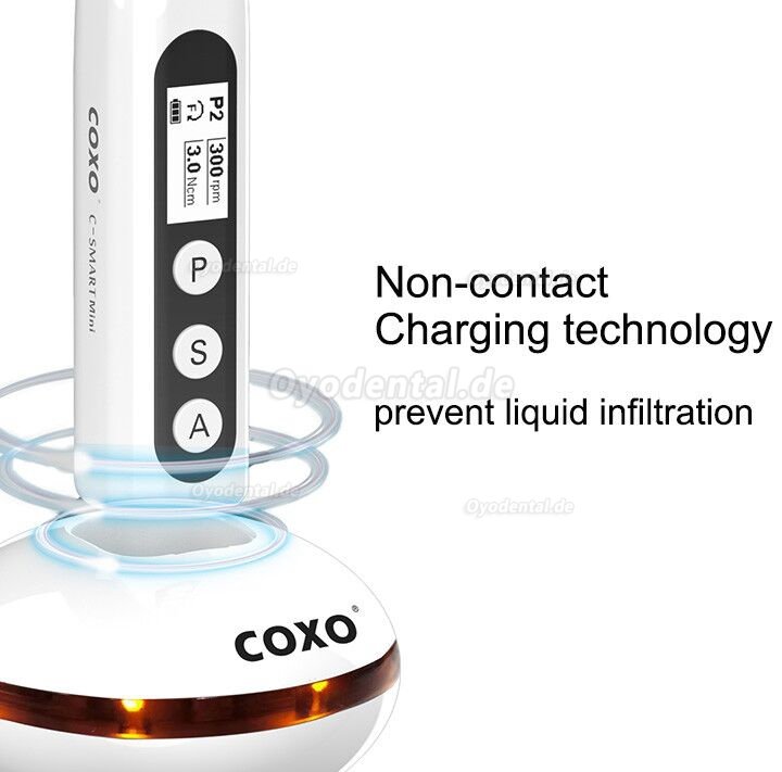 YUSENDENT COXO C-Smart-Mini Motor de Endodontie mit Apexlokalisator Kabellos Winkelstück 1:1 Drucktaste