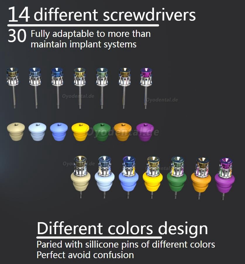 YUSENDENT COXO C-TW2 Universelles Drehmomentschlüssel-Set für Zahnimplantate mit 14 Schraubendrehern