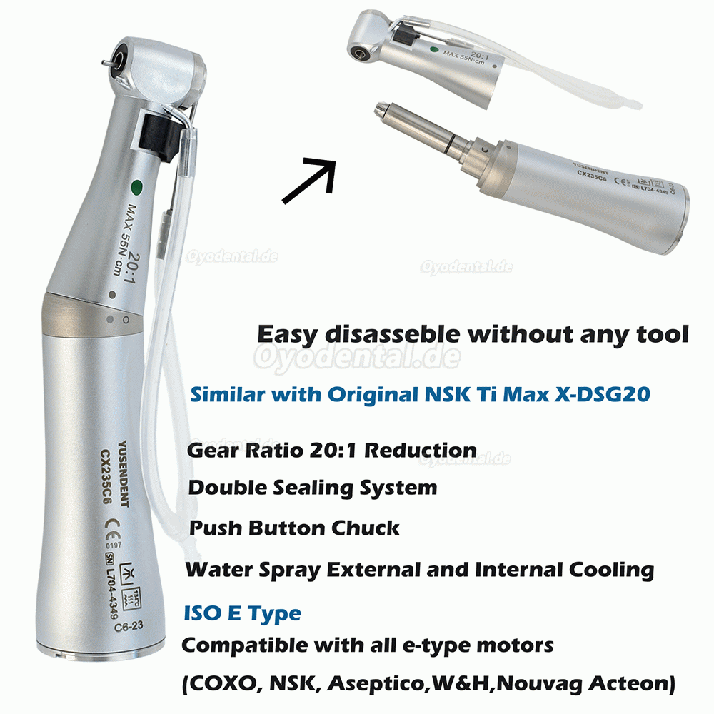 YUSENDENT® COXO C-Sailor+ Zahnimplantatsystem Chirurgischer bürstenloser Motor 20:1 Handstück
