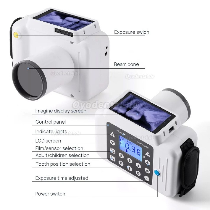 Tragbares Dentalröntgengerät mit intraoralem RVG-Röntgensensor-Kit
