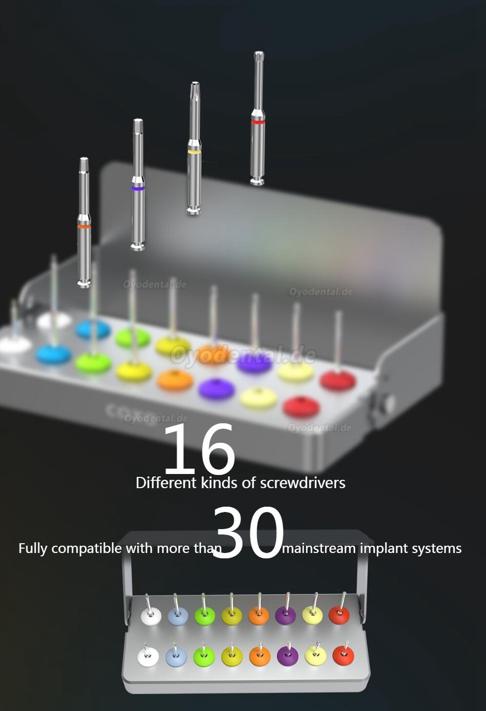 YUSENDNET COXO C-TW1 Drehmomentschlüssel-Kit für Dental-Universalimplantate mit 16 Schraubendrehern