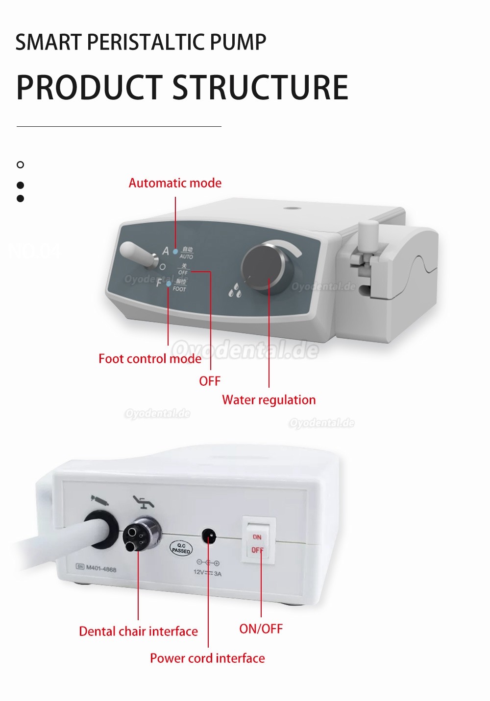 COXO CX265-76 Intelligente peristaltische Pumpe für die automatische Wasserversorgung von Zahnärztlichen Elektromotoren