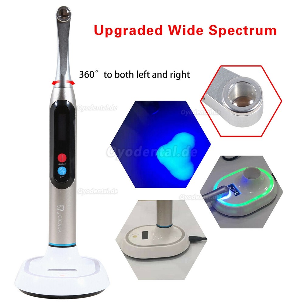 Zahnheilkunde 1 Sekunde LED Curing Light Lampe Cordless Deep Cure 2200MW Aktualisiert 2020