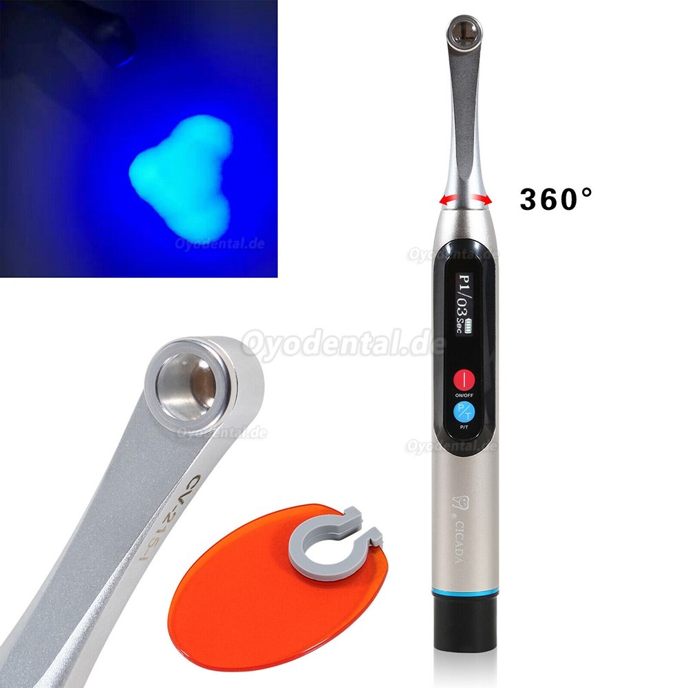 Zahnheilkunde 1 Sekunde LED Curing Light Lampe Cordless Deep Cure 2200MW Aktualisiert 2020