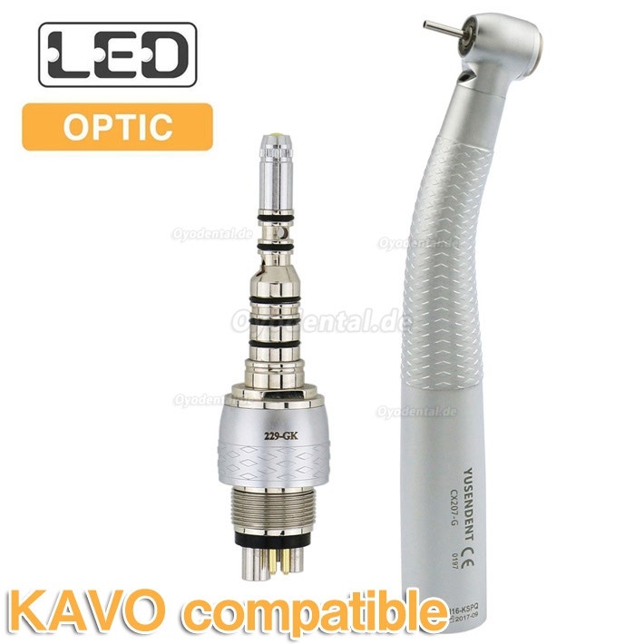 YUSENDENT® CX207-GK-PQ Fiber Optic Handstück KAVO Kompatibel (Mit Koppler x1 + Ohne Koppler x2)