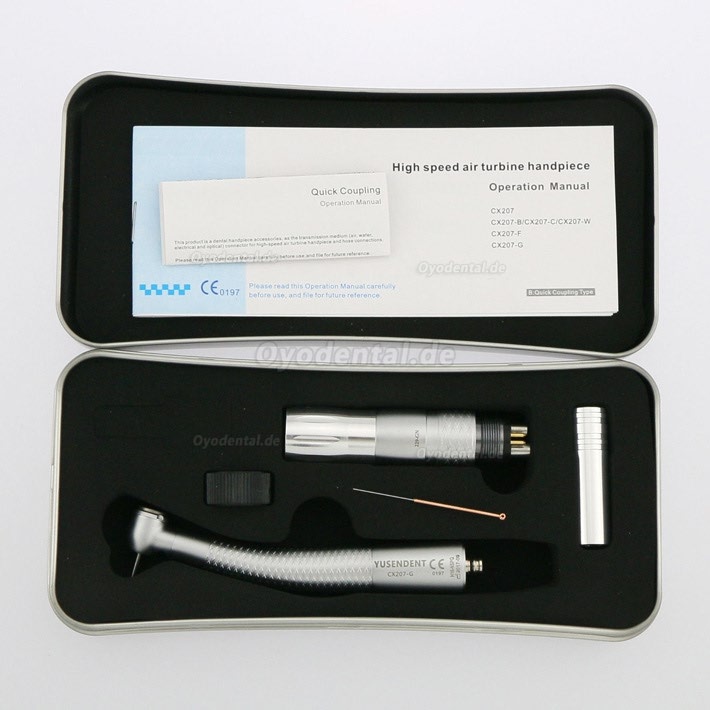 YUSENDENT® CX207-GN-PQ Glasfaser-Handstück NSK-kompatibel (Mit Koppler x1 + Ohne Koppler x2)