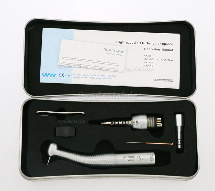 YUSENDENT® CX207-GS-PQ Glasfaser Handstück Sirona Kompatibel (Mit Koppler x1 + Ohne Koppler x2)