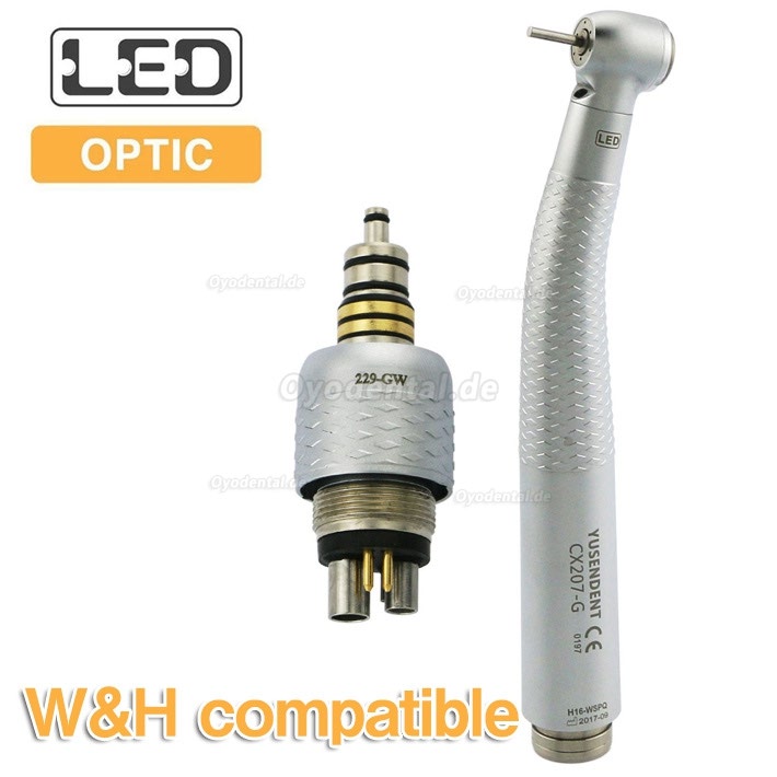 YUSENDENT® CX207-GW-PQ Fiber Optic Handstück W&H Kompatibel (Mit Koppler x1 + Ohne Koppler x2)