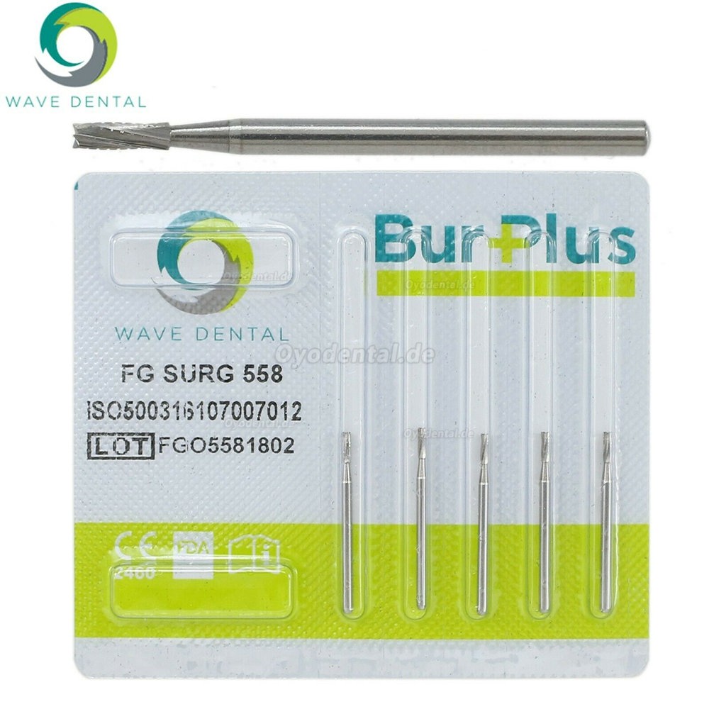 5 Packungen Wave Dental Hartmetall Bur für Hochgeschwindigkeitshandstück FG SURG 556 557 558 559 560