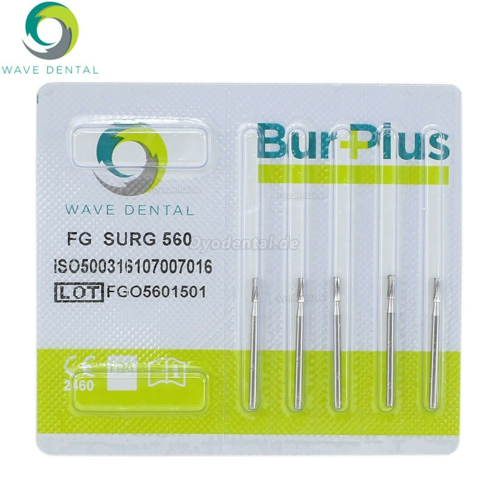 5 Packungen Wave Dental Hartmetall Bur für Hochgeschwindigkeitshandstück FG SURG 556 557 558 559 560