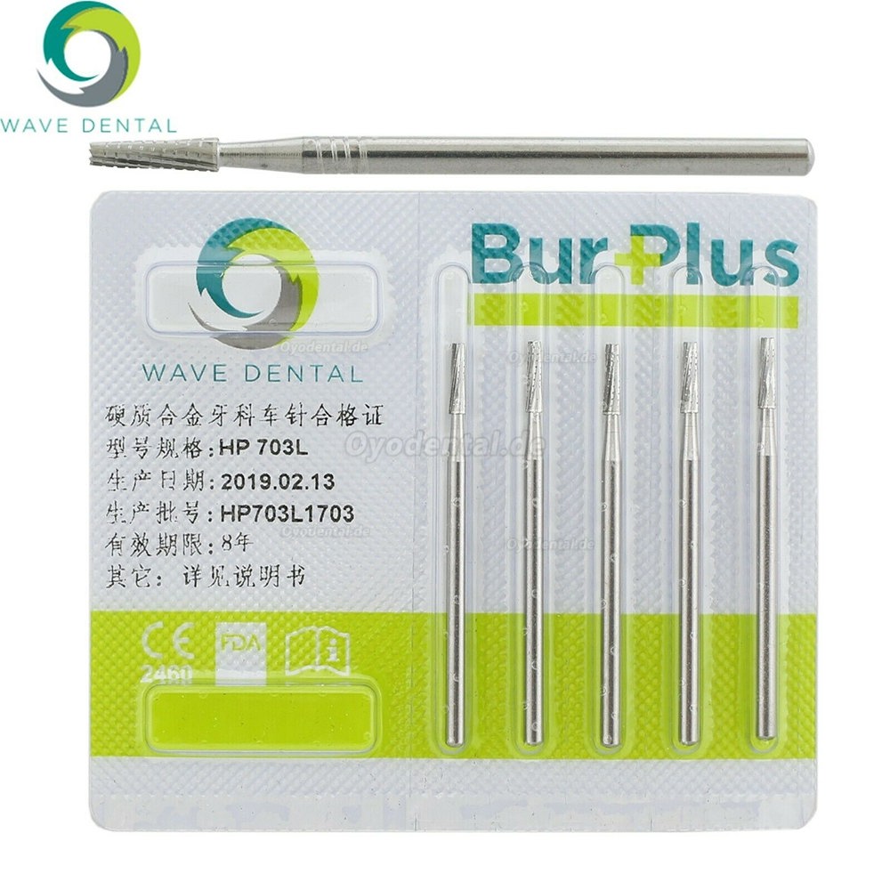 5 Packungen Wave Dental Carbide Burs für gerades Handstück mit niedriger Geschwindigkeit HP 698 699 701 703 704 Prima