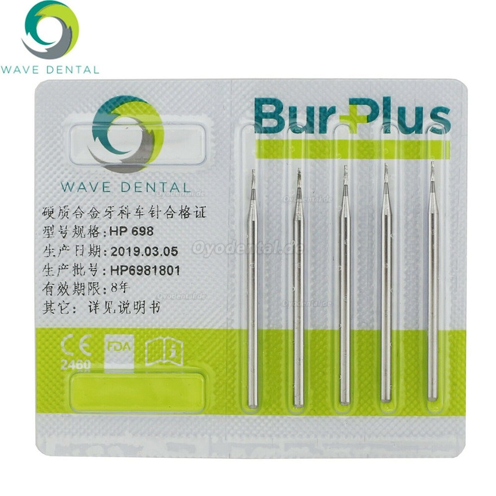 5 Packungen Wave Dental Carbide Burs für gerades Handstück mit niedriger Geschwindigkeit HP 698 699 701 703 704 Prima