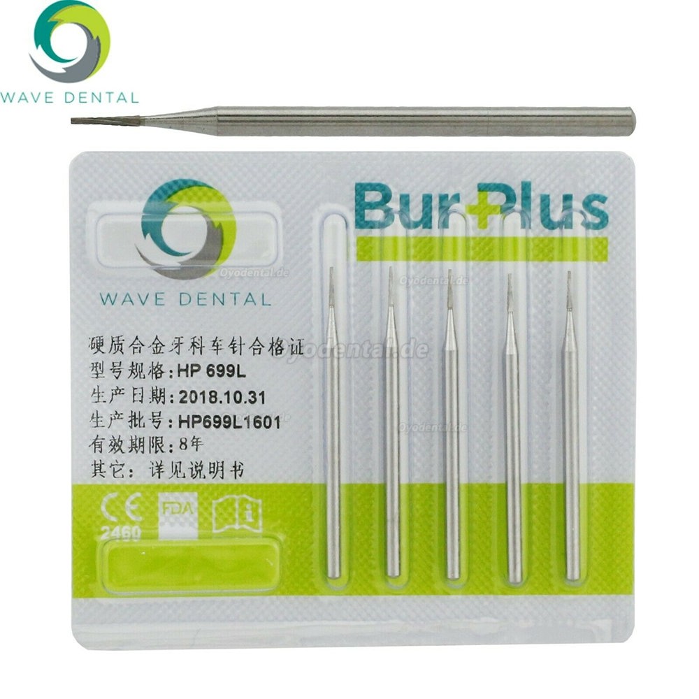 5 Packungen Wave Dental Carbide Burs für gerades Handstück mit niedriger Geschwindigkeit HP 698 699 701 703 704 Prima