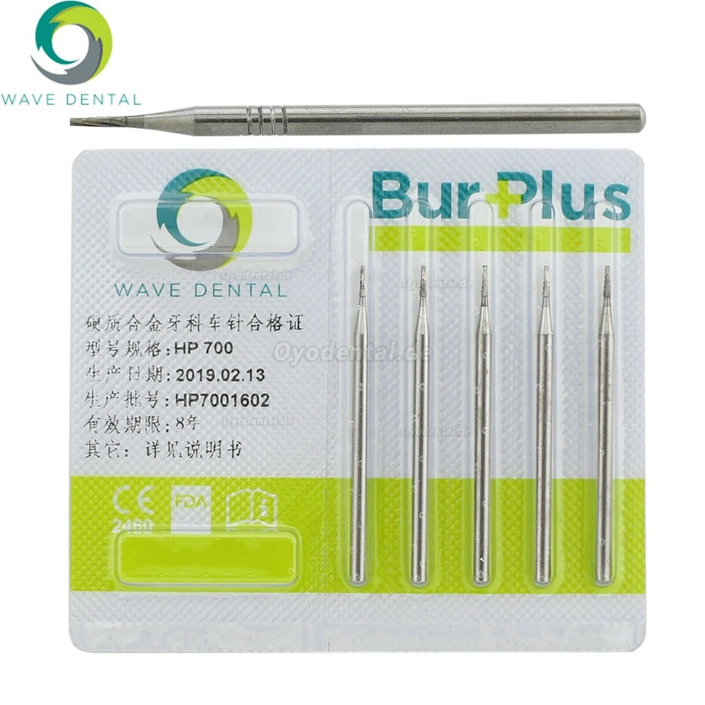 5 Packungen Wave Dental Carbide Burs für gerades Handstück mit niedriger Geschwindigkeit HP 698 699 701 703 704 Prima