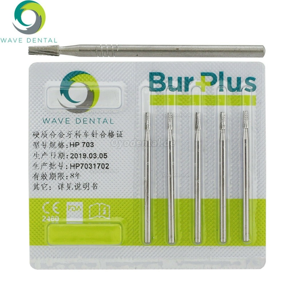 5 Packungen Wave Dental Carbide Burs für gerades Handstück mit niedriger Geschwindigkeit HP 698 699 701 703 704 Prima