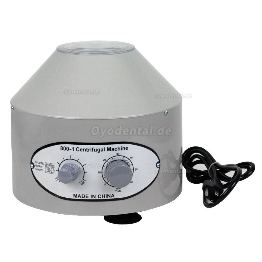 800-1 Elektrisches Zentrifugengerät Labor Industrie medizinische Praxis 4000 U/min 20 ml x 6