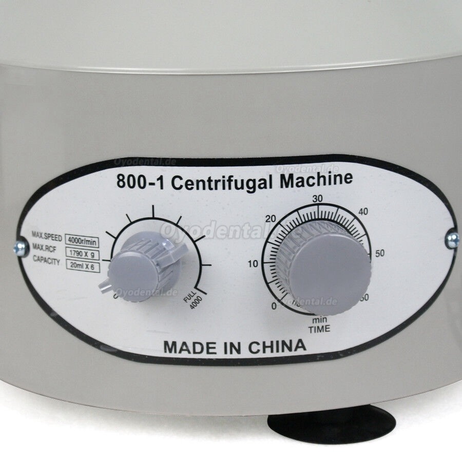 800-1 Elektrisches Zentrifugengerät Labor Industrie medizinische Praxis 4000 U/min 20 ml x 6