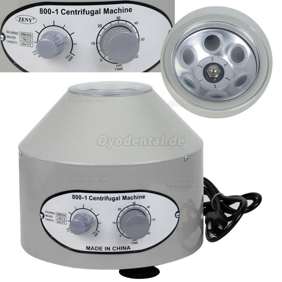 800-1 Elektrisches Zentrifugengerät Labor Industrie medizinische Praxis 4000 U/min 20 ml x 6