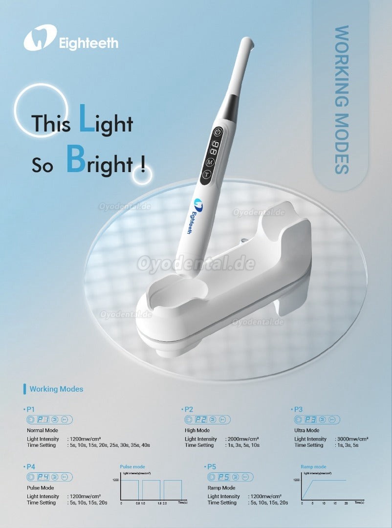 Eighteeth Curing Pen-E LED Polymerisationslampe Kabellos Zahnarzt