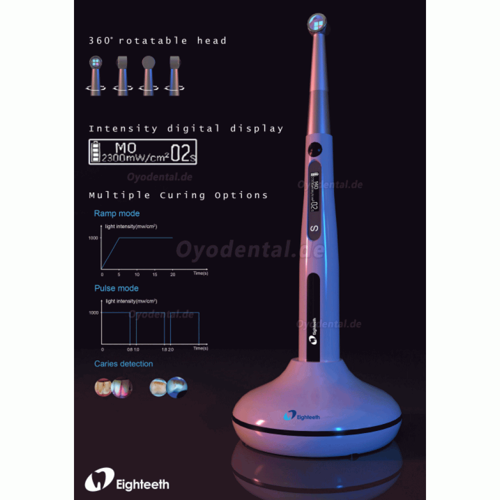 Eighteeth Curingpen Wireless LED Polymerisationslampe mit Kariesdetektor