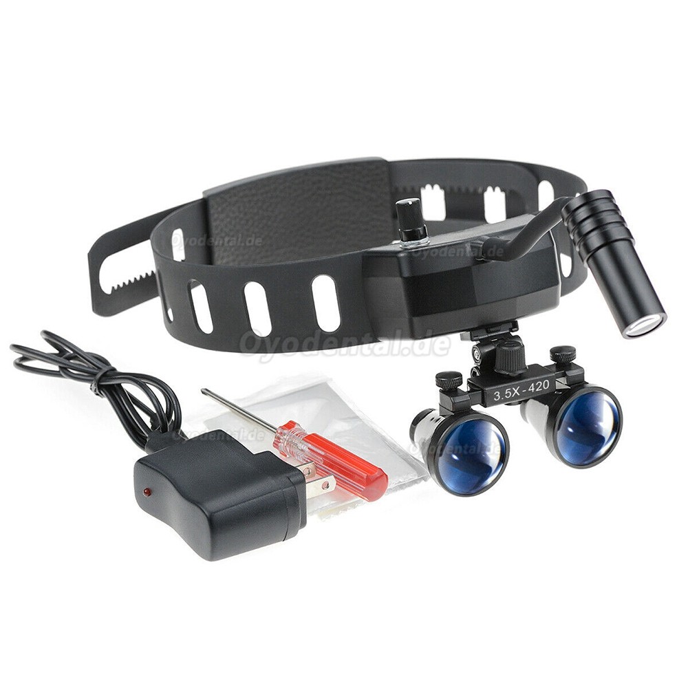 3.5X420mm Dental Binokulare Lupenbrille mit 5W LED Scheinwerfer