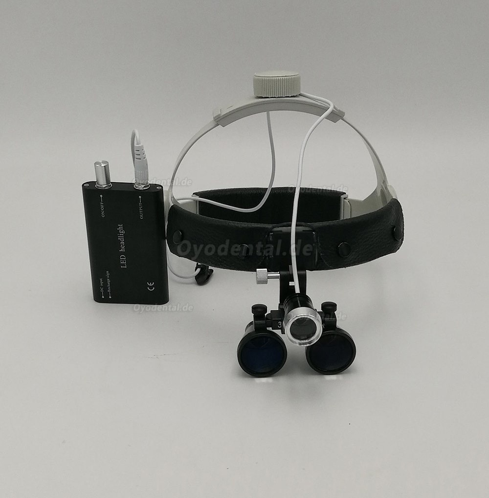 Dental Surgical Binocular 3.5X420mm Leder Stirnband Lupe + LED Scheinwerfer DY-108 Dental Surgical Binocular 3.5X420mm Leder Stirnband Lupe + LED Scheinwerfer DY-108