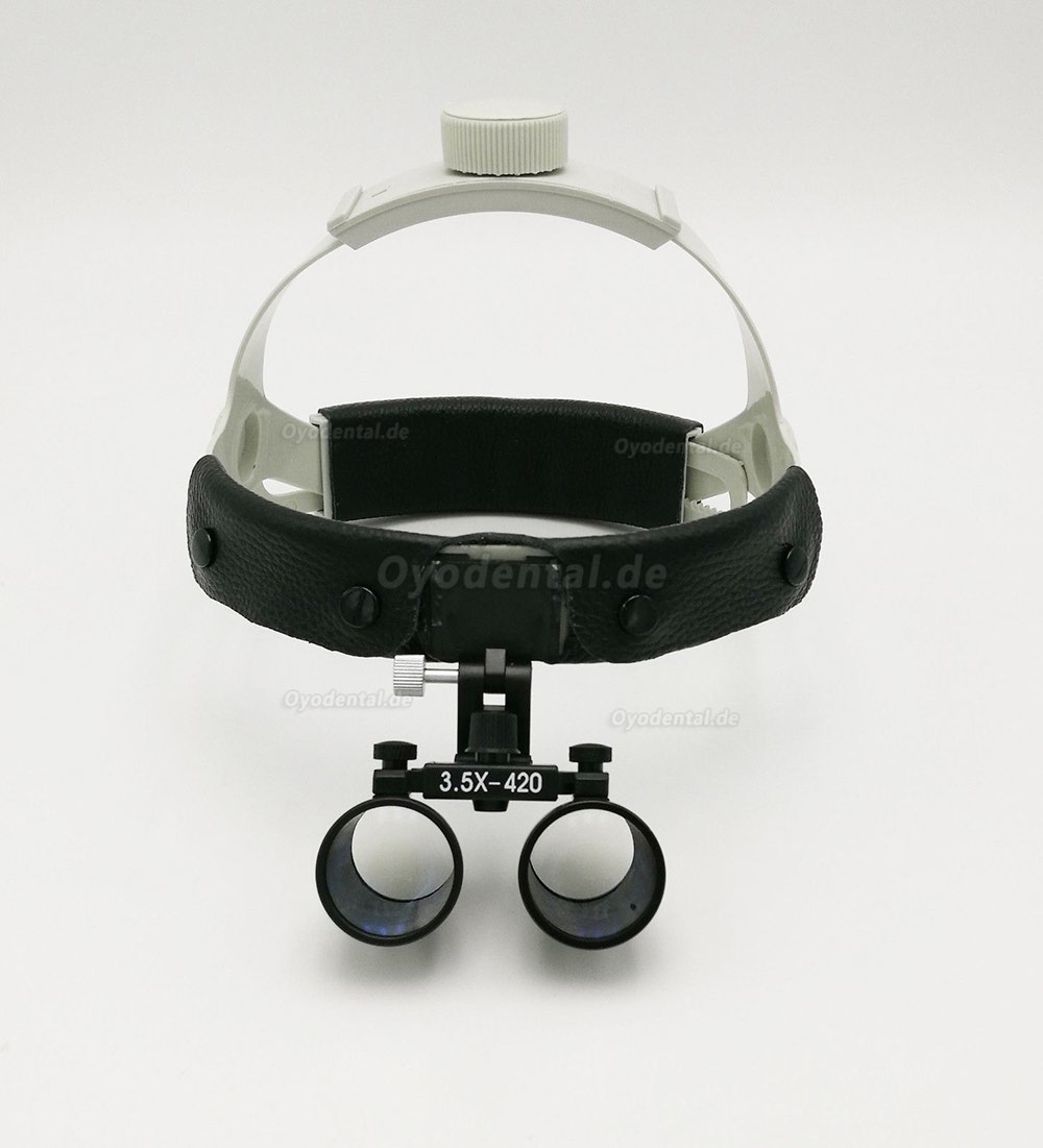 Dental Surgical Binocular 3.5X420mm Leder Stirnband Lupe + LED Scheinwerfer DY-108 Dental Surgical Binocular 3.5X420mm Leder Stirnband Lupe + LED Scheinwerfer DY-108