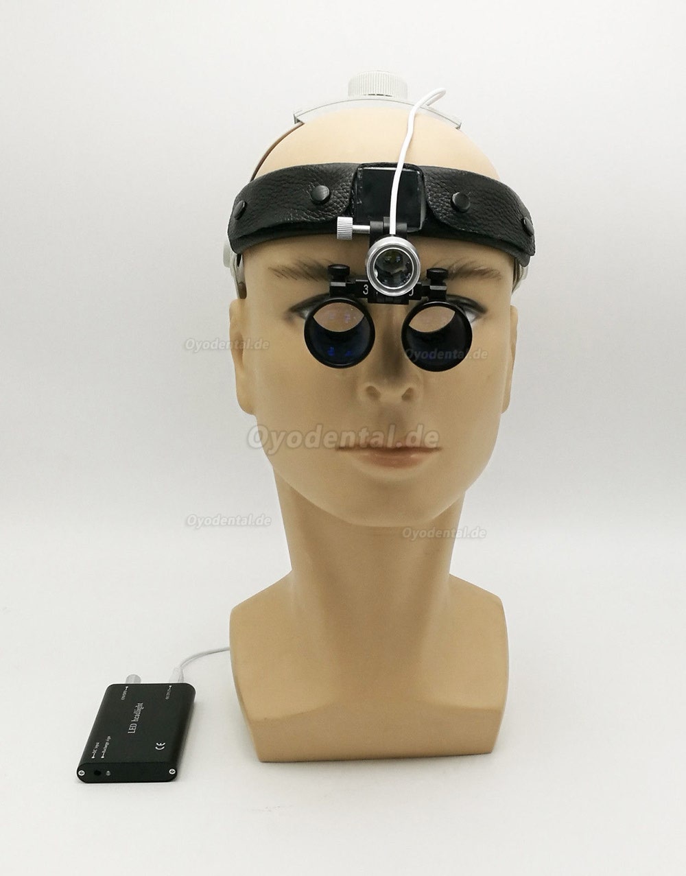 Dental Surgical Binocular 3.5X420mm Leder Stirnband Lupe + LED Scheinwerfer DY-108