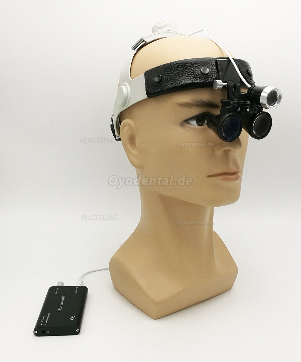 Dental Surgical Binocular 3.5X420mm Leder Stirnband Lupe + LED Scheinwerfer DY-108 Dental Surgical Binocular 3.5X420mm Leder Stirnband Lupe + LED Scheinwerfer DY-108