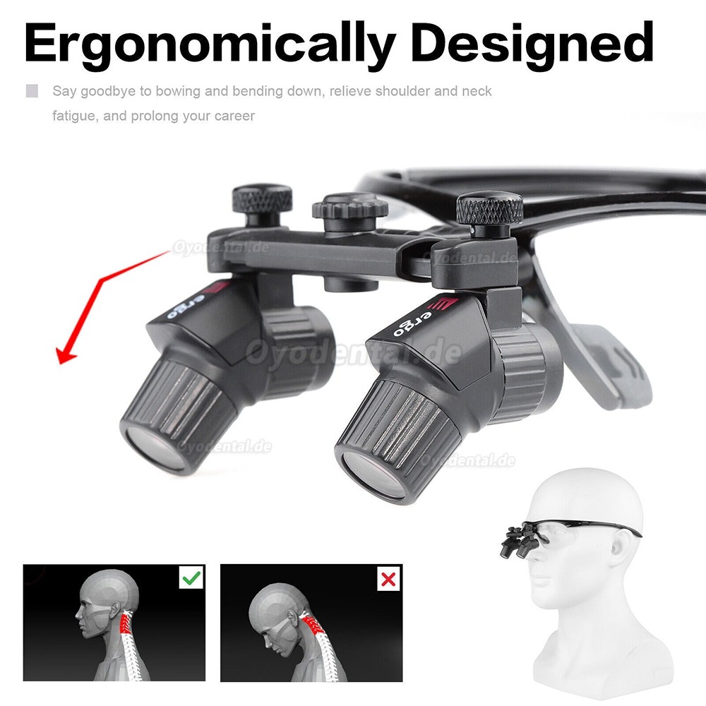 4.0X 450mm Ergonomische medizinische zahnärztliche binokularlupe lupe ergo vergrößerungsbrille