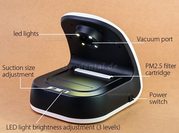 60W Desktop Tragbarer Staubsammler für Dentallabore Kabelloser Staubsauger mit LED-Leuchten