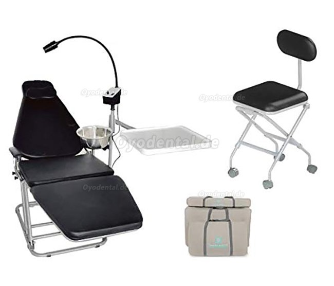 Dynamic DU32L Tragbarer Zahnarztstuhl mit LED-Untersuchungsleuchte DLG101 und Dentalhocker DS08