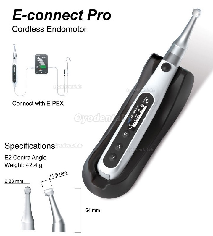 Eighteeth E-Connect Pro Kabelloser Endodontischer Motor Kompatibel mit E-PEX Pro Apex-Lokalisator