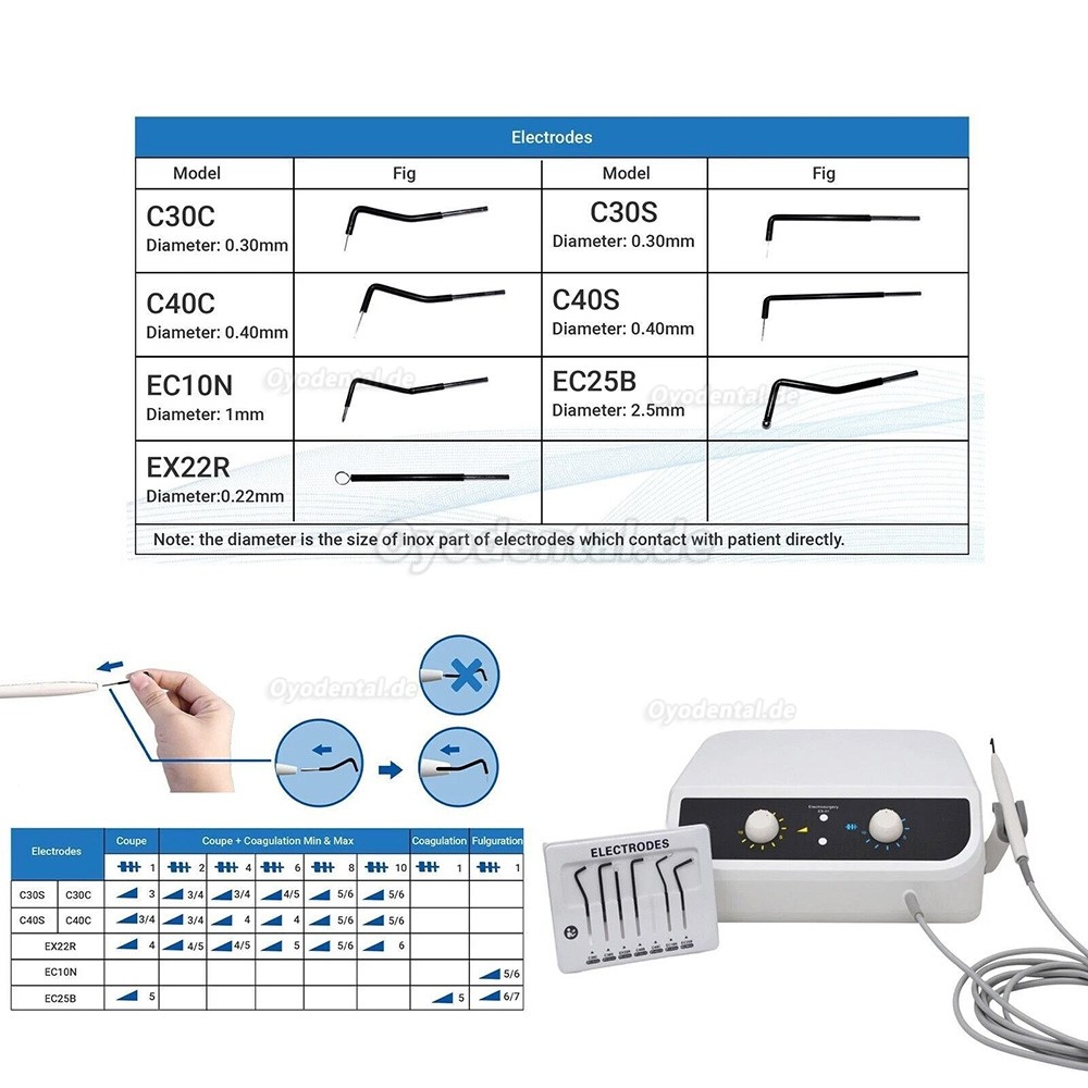 ES-01 Dental Elektrochirurgiegerät Elektrotom Chirurgiegerät Zahnarzt mit 7 Elektroden