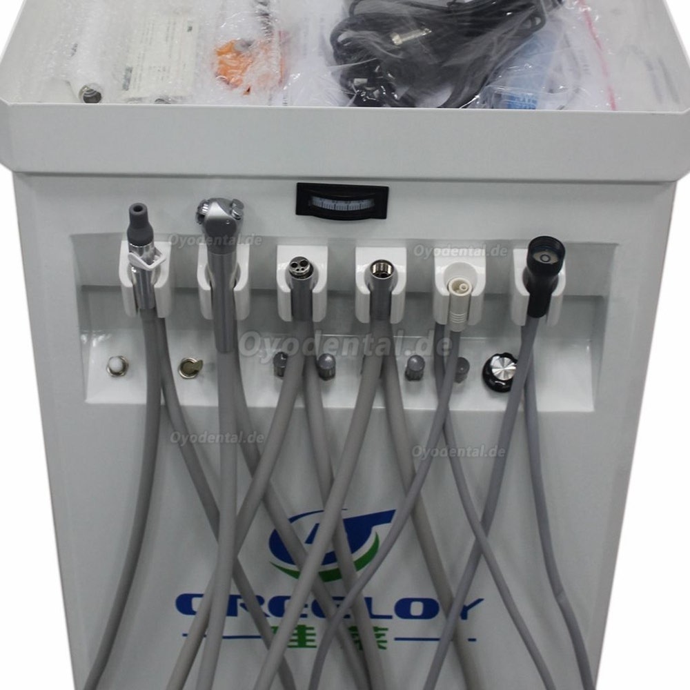 Greeloy® GU-P209 Mobile Behandlungseinheit Eingebauter Luftkompressor mit Scaler Handstück + Polymerisationslampe