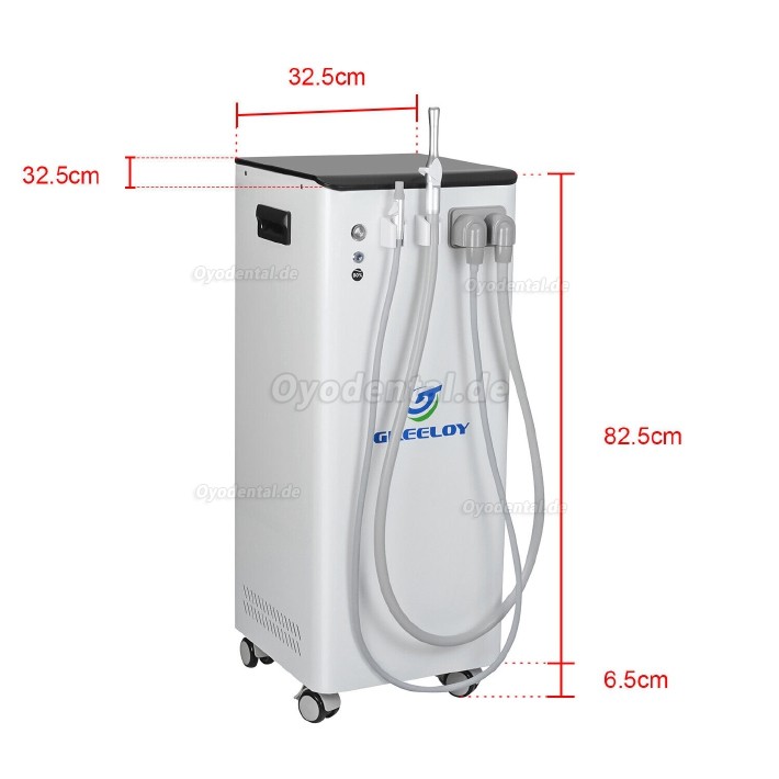 GREELOY 350L/min Mobile Dental-Saugmaschine Vakuumpumpe mit starker Saugleistung GSM-300