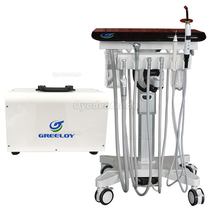 Greeloy GU-P302S Mobile Zahnärztlich Angepasste Behandlungswageneinheit + Ultraschall-Scaler + Luftkompressor GU-P300