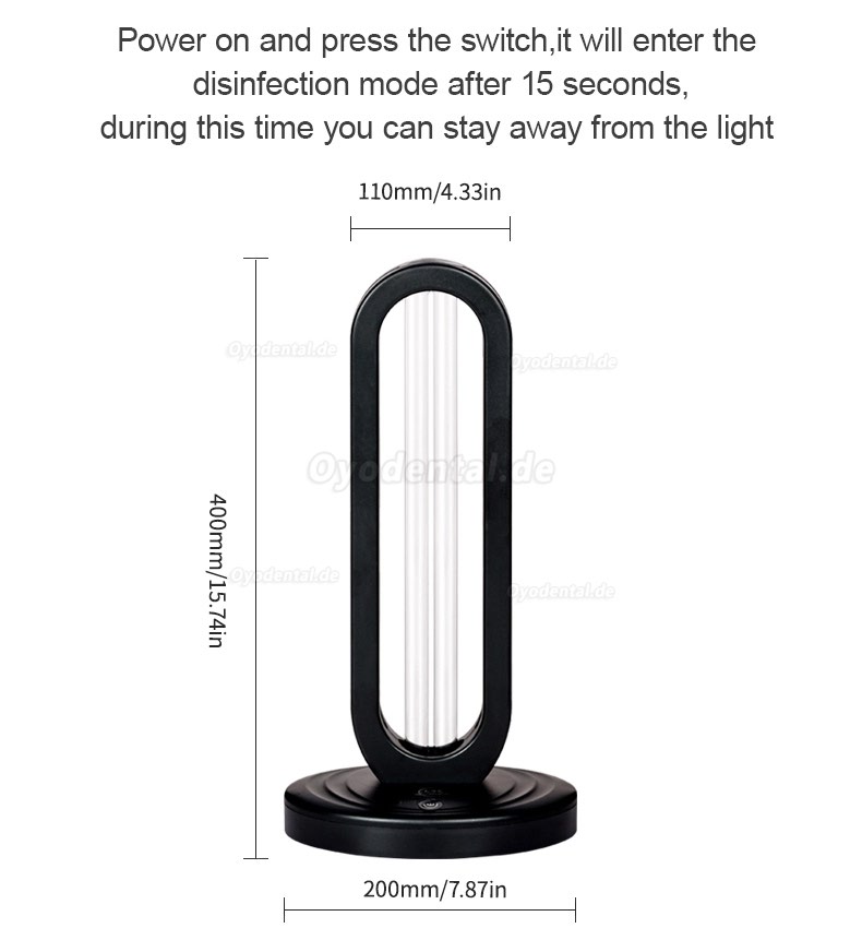 38W Tragbare UV-Sterilisator Licht Lampe UVC Licht sterilisator UV-C Desinfektion Ozon