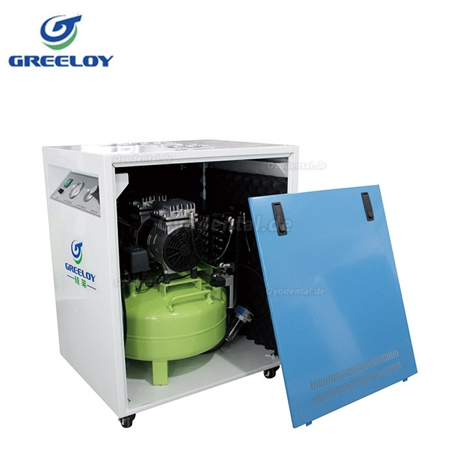 Greeloy® 600W Dentalkompressoren leise leistungsstark Ölfrei verdichtende mit kabinett und trockner GA-61XY