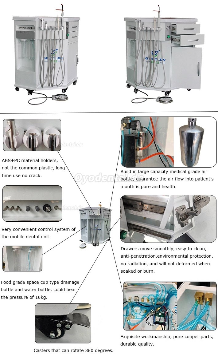 Greeloy® Einbau-Polymerisationslampe Zahnsteinentferner Ultraschall 3 in 1 Mobile Dentaleinheit GU-P212