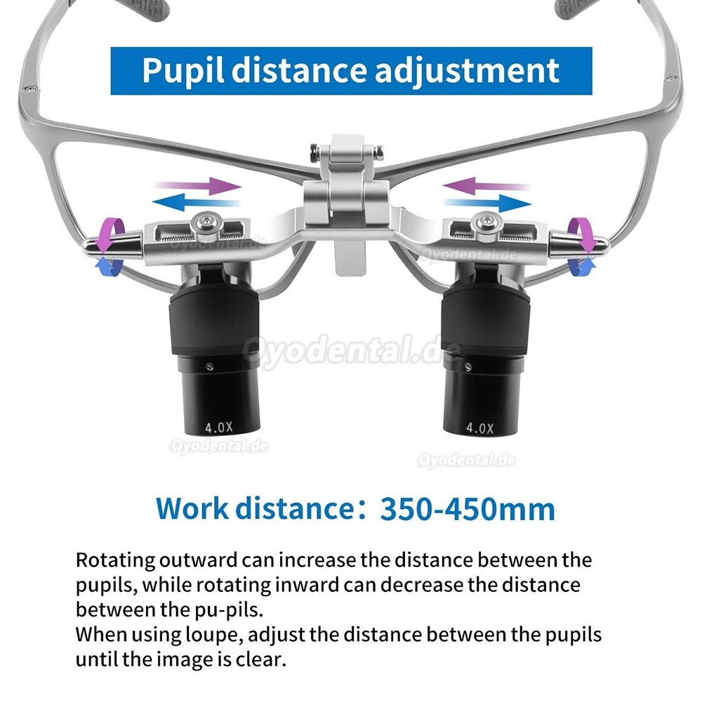 4.0X / 5.0X / 6.0X Flip-Up Dental Lupenbrille Ergonomisch 350&ndash;450 mm