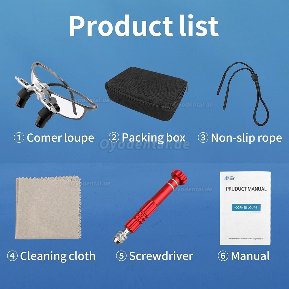 4.0X / 5.0X / 6.0X Flip-Up Dental Lupenbrille Ergonomisch 350&ndash;450 mm