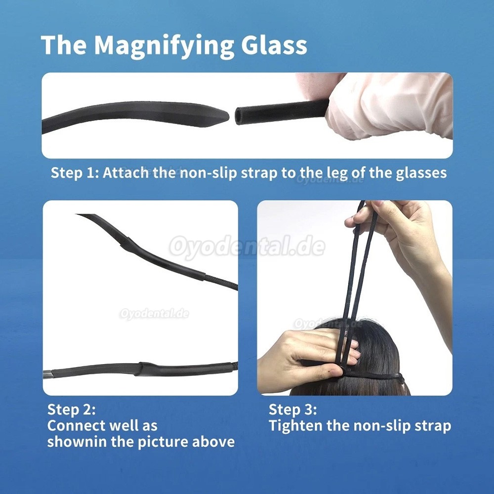 4.0X / 5.0X / 6.0X Flip-Up Ergo Lupenbrille 350&ndash;450 mm 48&deg;Dental mit 5W LED Stirnlampe