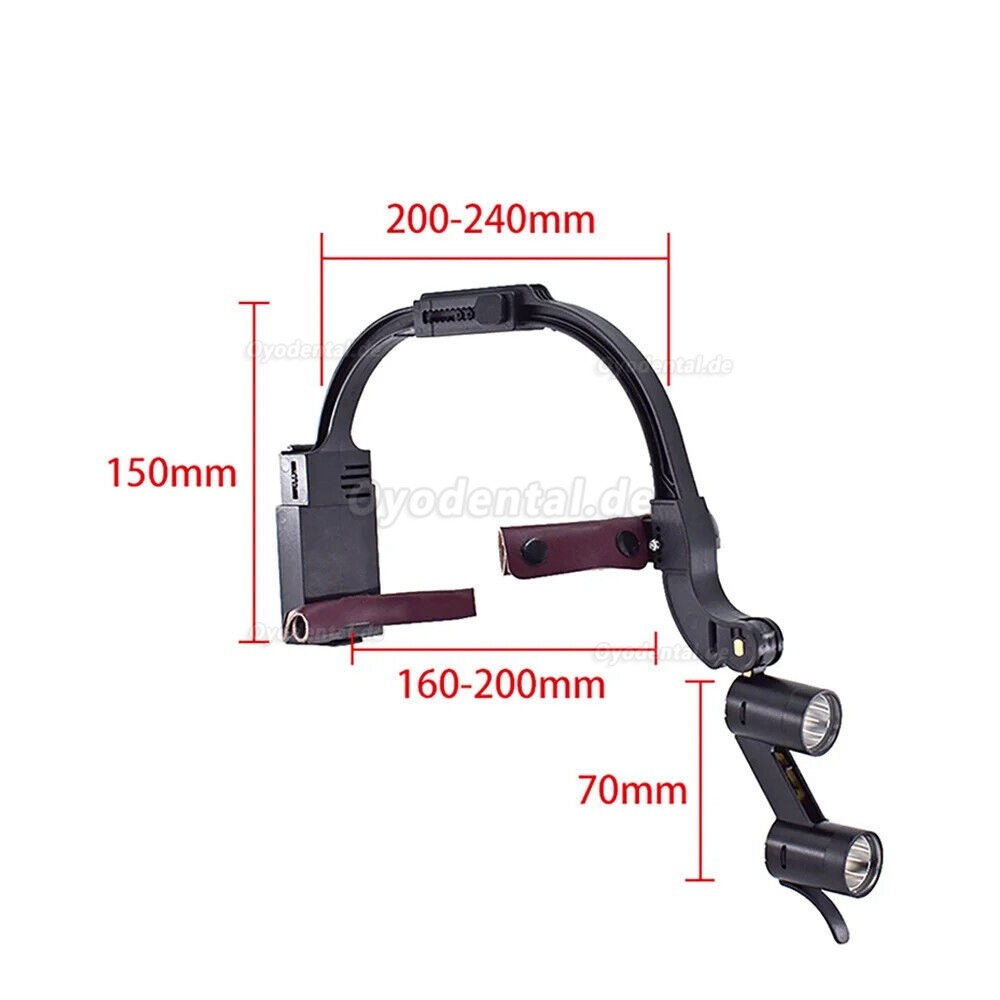 5X / 6X Stirnband Dental Medical Binokularlupe Lupen mit 5W LED-Scheinwerfer