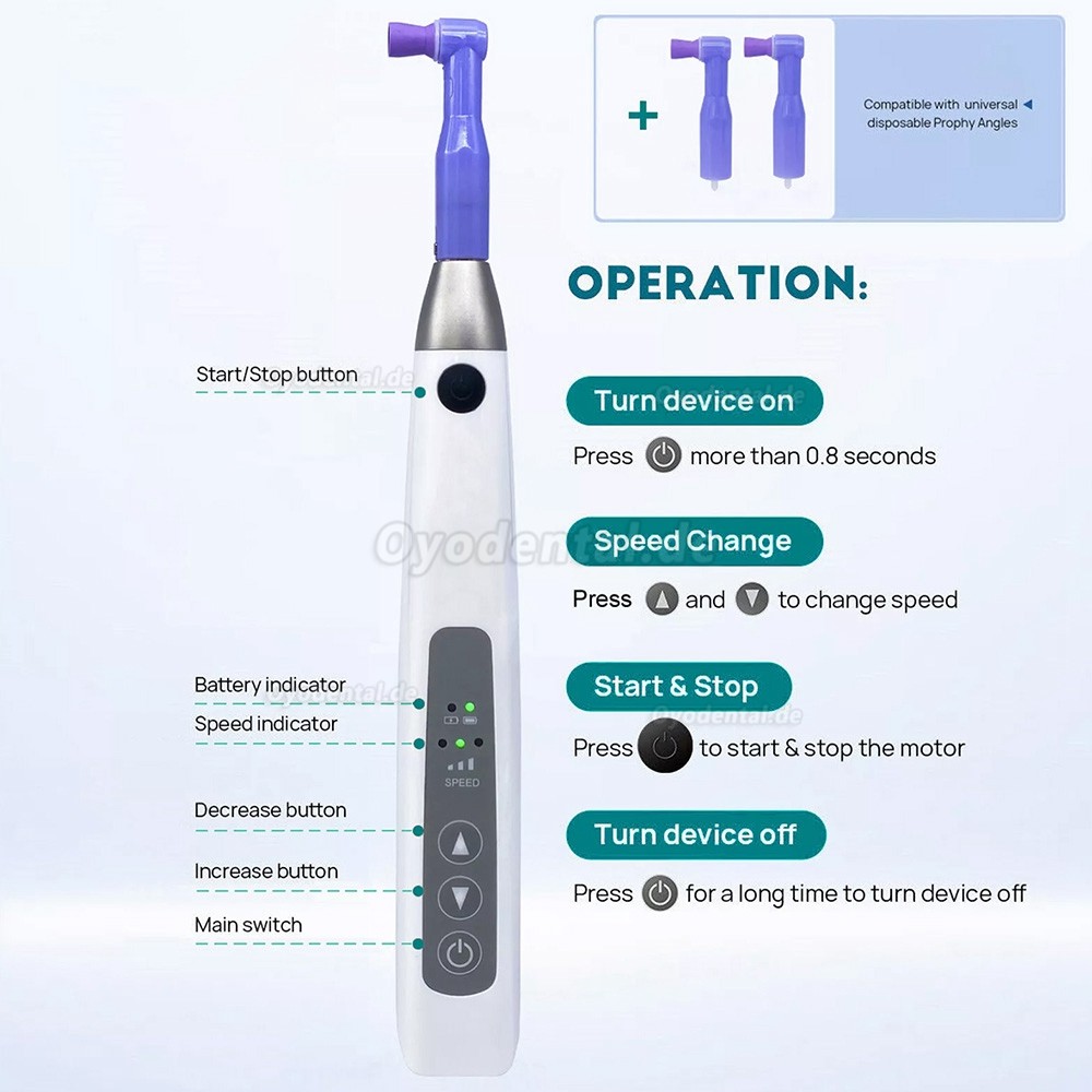 I-Prophy Elektrisches Kabelloses Dental-Hygienegerät Prophy-Handstück 360° Schwenkbar I-Prophy Elektrisches Kabelloses Dental-Hygienegerät Prophy-Handstück 360° Schwenkbar