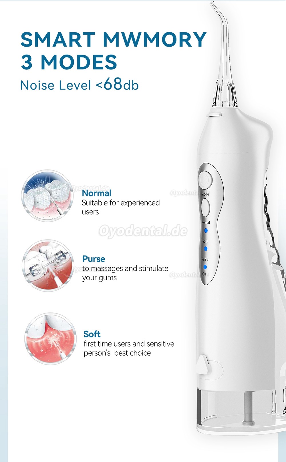 Tragbar Irrigator Elektrische Wasser Flosser USB Wiederaufladbar Wasserdicht