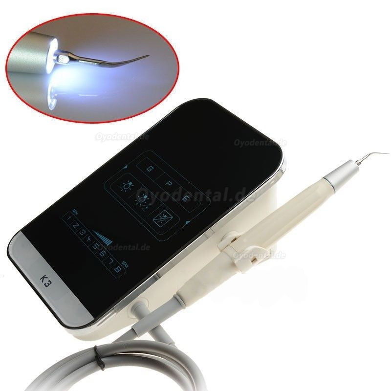 Neu Dental Touchscreen LED Ultraschallscaler Abnehmbar Handstück Ultraschall Scaling Piezomaschine K3