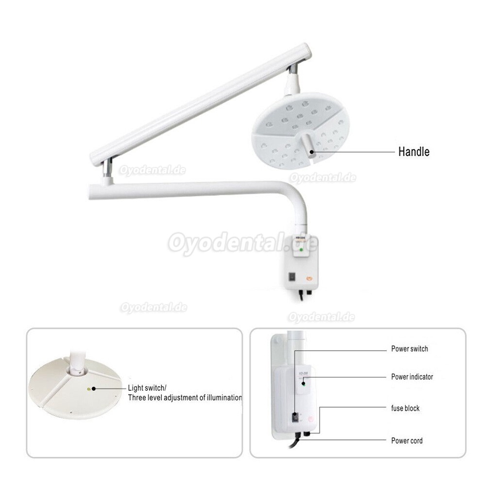 KWS KD-2018B-1 Wandmontierte zahnärztliche chirurgische LED-Untersuchungsleuchte Ohne Schatten Touch-Schalter